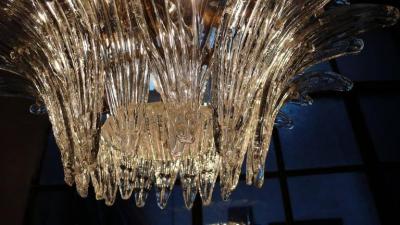  Barovier Toso Original Pair of the Famous Chandelier Palmette by Barovier Toso 1960