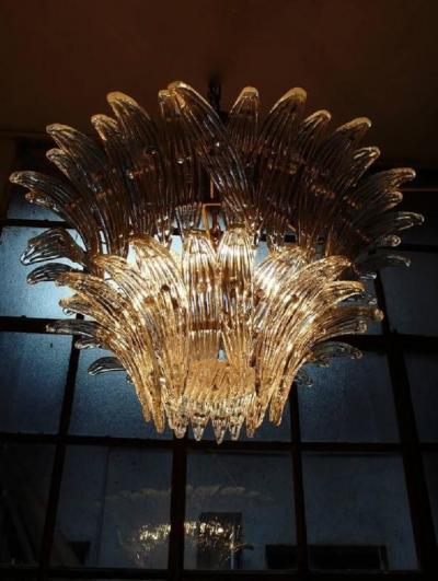  Barovier Toso Original Pair of the Famous Chandelier Palmette by Barovier Toso 1960