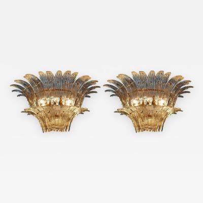  Barovier Toso Original Pair of the Famous Chandelier Palmette by Barovier Toso 1960