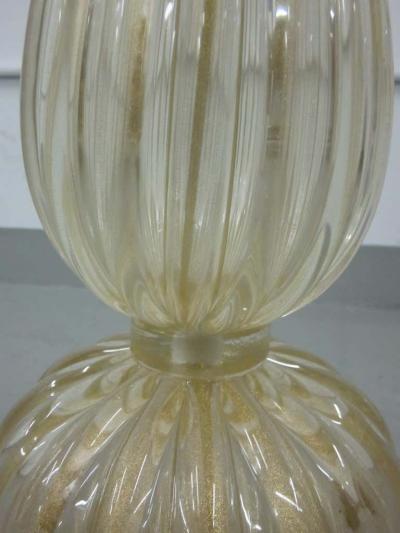  Barovier Toso Pair Large Hand blown Murano Venetian Glass Table Lamps attributed to Barovier