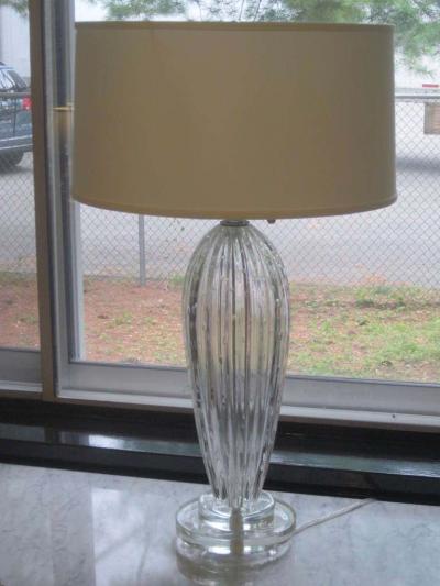  Barovier Toso Pair Mid Century Modern Style Murano Venetian Glass Table Lamps Attr Barovier