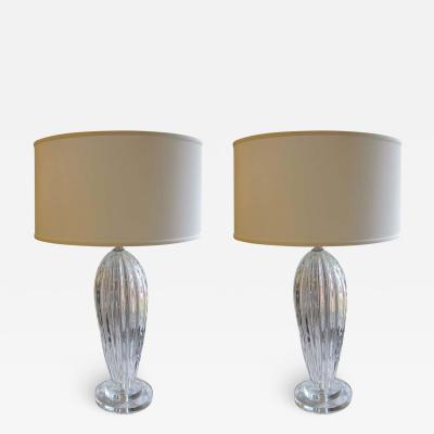  Barovier Toso Pair Mid Century Modern Style Murano Venetian Glass Table Lamps Attr Barovier