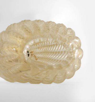  Barovier Toso Pair Venetian Swirl Gold Dusted Tapered Cylindrical Lamps