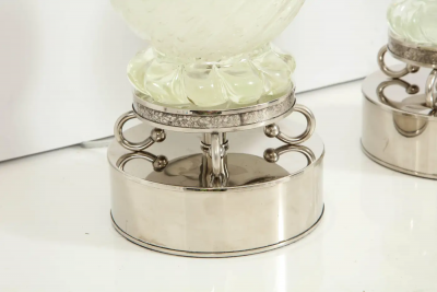  Barovier Toso Pair of 1950s Barovier Too Murano Lamps