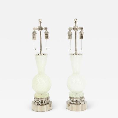  Barovier Toso Pair of 1950s Barovier Too Murano Lamps