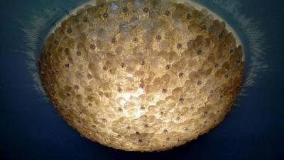 Barovier Toso Pair of Amazing Murano Glass Ceiling Light by Barovier Toso 1960