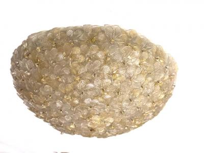 Barovier Toso Pair of Amazing Murano Glass Ceiling Light by Barovier Toso 1960