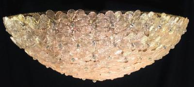 Barovier Toso Pair of Amazing Murano Glass Ceiling Light by Barovier Toso 1960