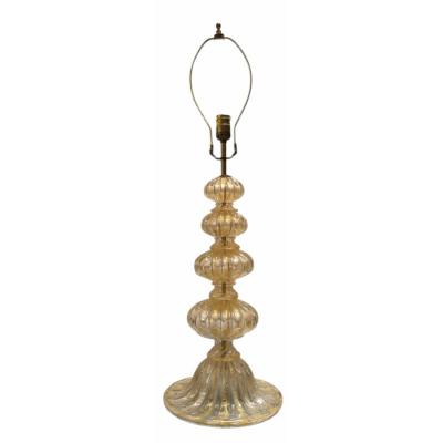  Barovier Toso Pair of Barovier Toso Gold Murano Italian Art Glass Table Lamps