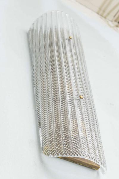  Barovier Toso Pair of Barovier and Toso Mid Century Italian Large Textured Glass Wall Sconces