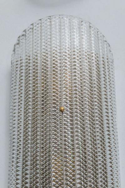  Barovier Toso Pair of Barovier and Toso Mid Century Italian Large Textured Glass Wall Sconces