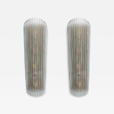  Barovier Toso Pair of Barovier and Toso Mid Century Italian Large Textured Glass Wall Sconces