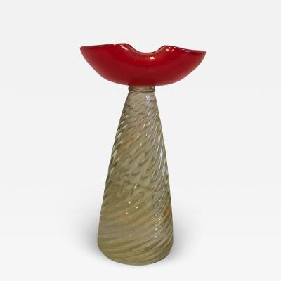  Barovier Toso Pair of Mid Century Modern Murano Venetian Glass Candlestick or Candelabra