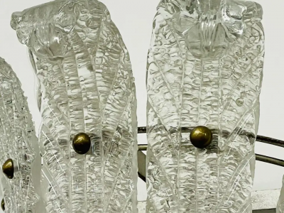  Barovier Toso Pair of Murano Glass Wall Sconces by Barovier Toso Fleur de Lis Mid Century