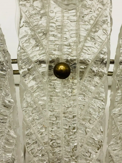  Barovier Toso Pair of Murano Glass Wall Sconces by Barovier Toso Fleur de Lis Mid Century