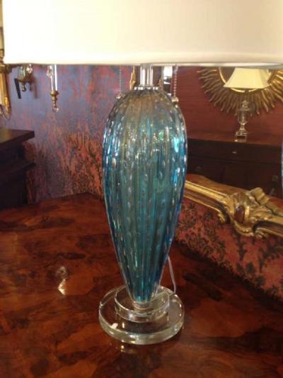  Barovier Toso Pair of Murano Table Lamps in the Manner of Barovier e Toso