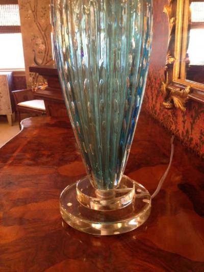  Barovier Toso Pair of Murano Table Lamps in the Manner of Barovier e Toso