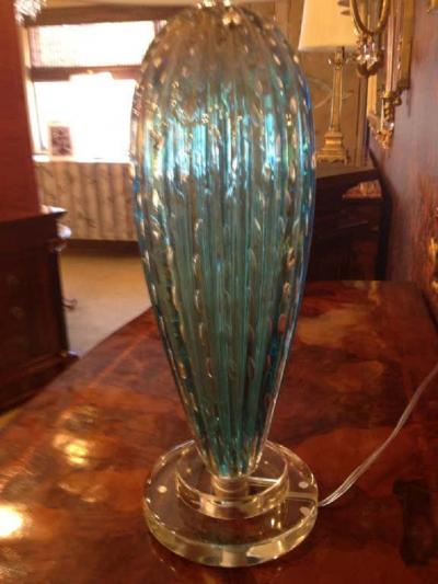  Barovier Toso Pair of Murano Table Lamps in the Manner of Barovier e Toso