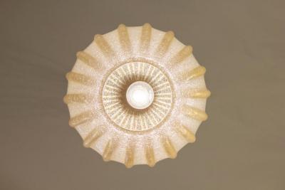 Barovier Toso Pair of Rare Murano Glass and Brass Pendants by Barovier Toso 1970
