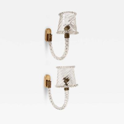  Barovier Toso Pair of vintage sconces by Barovier and Toso