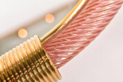  Barovier Toso Pale pink portrait Murano twisted rope Firenze mirror