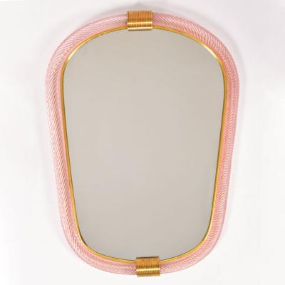  Barovier Toso Pale pink portrait Murano twisted rope Firenze mirror