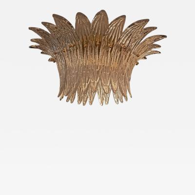  Barovier Toso Palmette Barovier Toso Transparent Murano Glass Ceiling Light