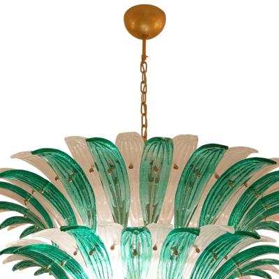 Barovier Toso Palmette Lamp by Barovier and Toso in Aqua Green White