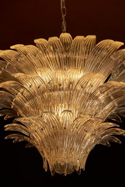 Barovier Toso Palmette Murano Glass Chandelier of Flush Mount in the Manner of Barovier Toso