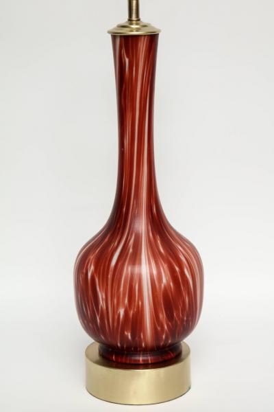  Barovier Toso Sang de Boeuf White Murano Glass Lamps