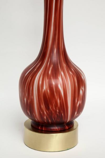  Barovier Toso Sang de Boeuf White Murano Glass Lamps