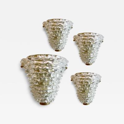  Barovier Toso Set of 4 Italian Handblown Glass Wall Lights Sconces Barovier Toso 1940s