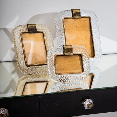  Barovier Toso Set of Three Murano Glass Table Frames by Barovier Toso Italy Mid 20th C
