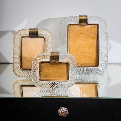  Barovier Toso Set of Three Murano Glass Table Frames by Barovier Toso Italy Mid 20th C