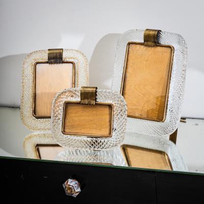  Barovier Toso Set of Three Murano Glass Table Frames by Barovier Toso Italy Mid 20th C