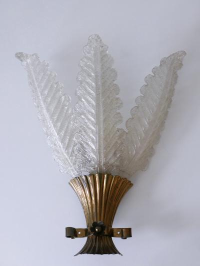  Barovier Toso Set of Two Rare Mid Century Modern Murano Glass Sconces by Barovier Toso Italy