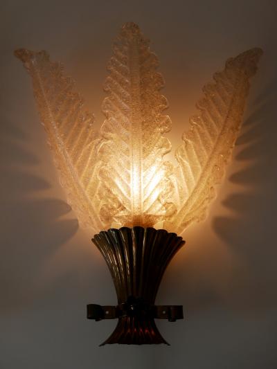  Barovier Toso Set of Two Rare Mid Century Modern Murano Glass Sconces by Barovier Toso Italy