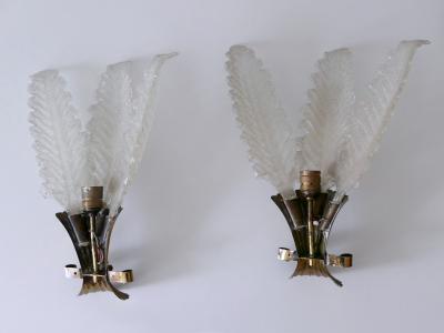  Barovier Toso Set of Two Rare Mid Century Modern Murano Glass Sconces by Barovier Toso Italy