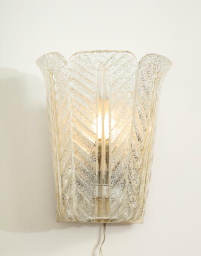  Barovier Toso Single Regato Glass Sconce by Barovier Toso 1938 Italy