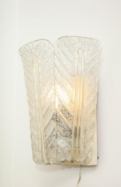  Barovier Toso Single Regato Glass Sconce by Barovier Toso 1938 Italy