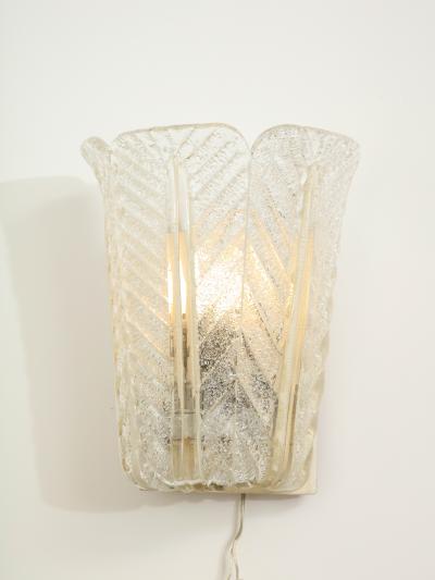  Barovier Toso Single Regato Glass Sconce by Barovier Toso 1938 Italy