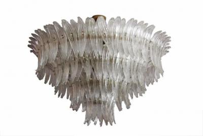  Barovier Toso Spectacular Palmette Chandelier by Barovier Toso Murano 1960s