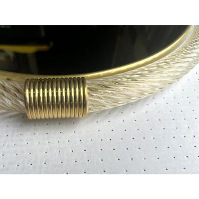  Barovier Toso Venetian Round Torgiglione Torchon Murano Glass Wall Mirror in Barovier Style