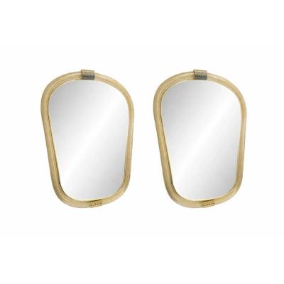  Barovier Toso Venetian Torciglione Torchon Murano Glass Wall Mirror in Barovier Style