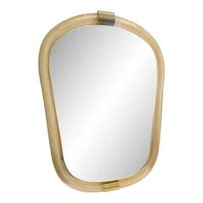  Barovier Toso Venetian Torciglione Torchon Murano Glass Wall Mirror in Barovier Style
