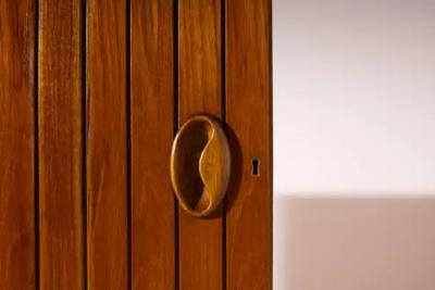  Barraja Palermo A teak and metal credenza made by Barraja Palermo Italy 1950s