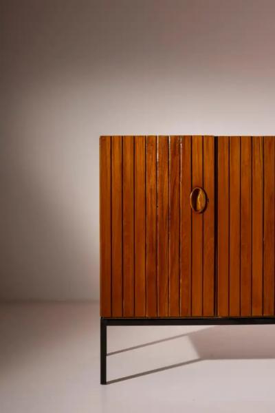  Barraja Palermo A teak and metal credenza made by Barraja Palermo Italy 1950s