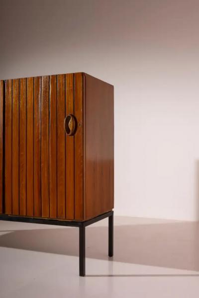  Barraja Palermo A teak and metal credenza made by Barraja Palermo Italy 1950s