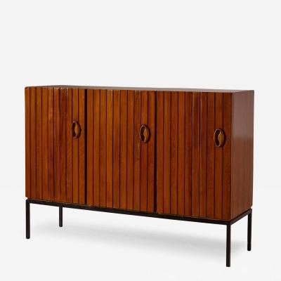 Barraja Palermo A teak and metal credenza made by Barraja Palermo Italy 1950s