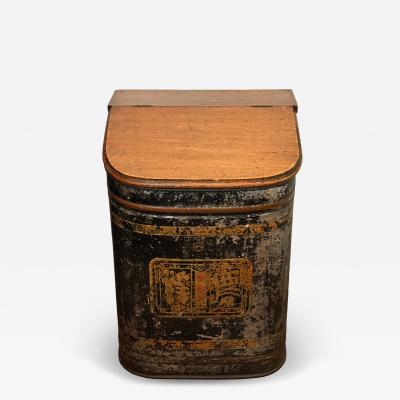  Bartlett Son Bristol 19TH CENTURY BRITISH TOILE WOOD TEA BIN